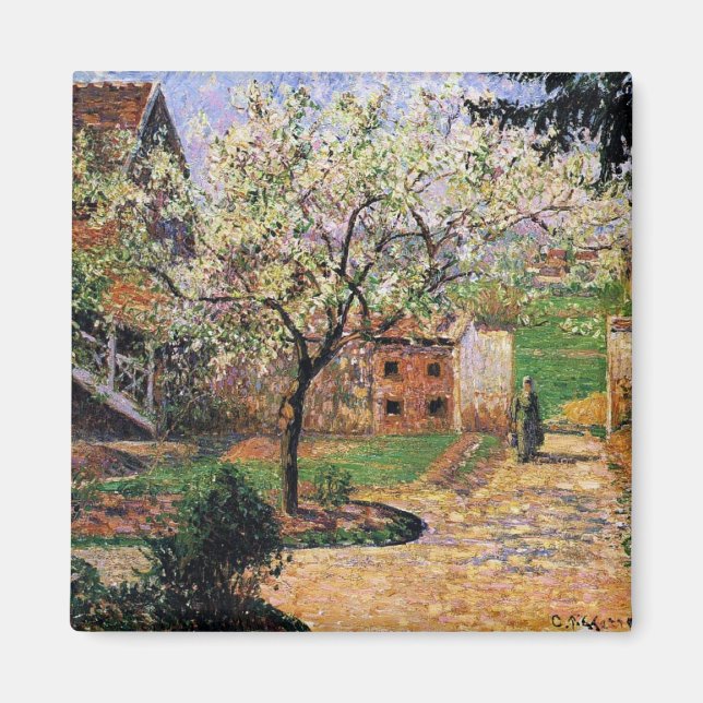 Pissaro: Blommar Plum Träd av Camille Pissaro Magnet (Framsidan)