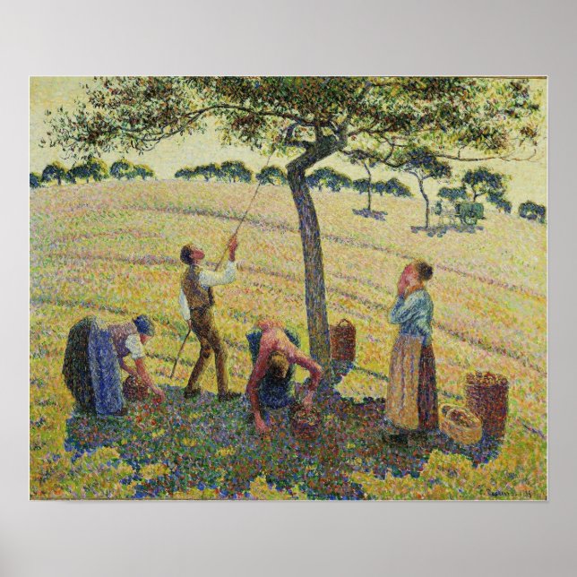 Pissarro - Äppelplockare Eragny 1888 Poster (Framsidan)