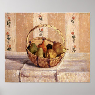 Pissarro - Äpplen och päron i en rund korg 1872 Poster