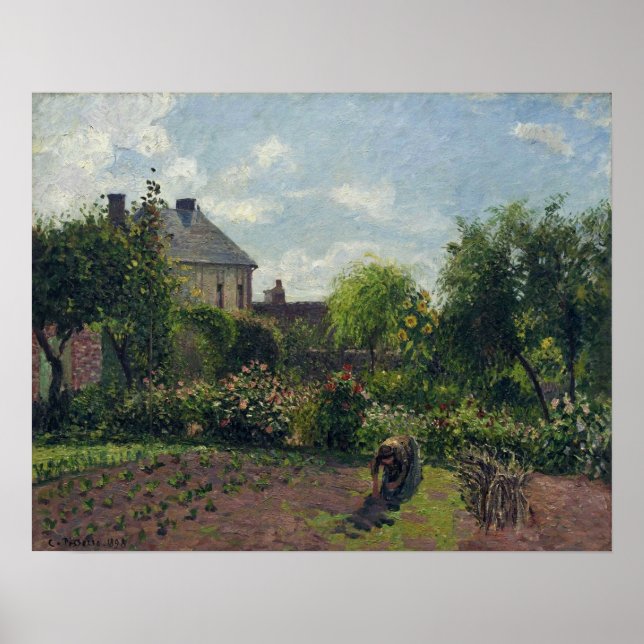 Pissarro - arbete i Garden 18.98 Poster (Framsidan)