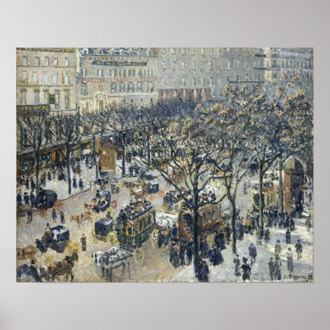 Pissarro - Boulevard Des Italiens Morgonsol Poster (Framsidan)