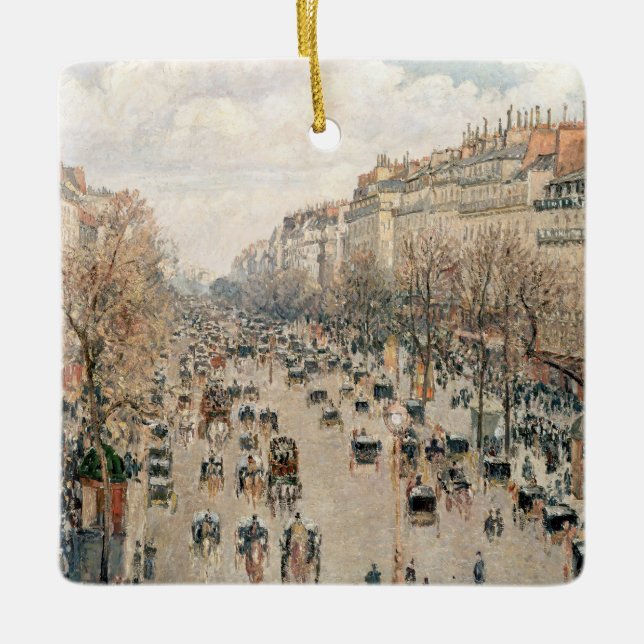 Pissarro - Boulevard Montmartre, eftermiddagen Sol Julgransprydnad Keramik (Framsida)