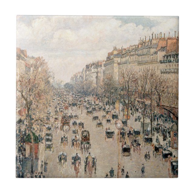 Pissarro - Boulevard Montmartre, eftermiddagen Sol Kakelplatta (Framsidan)