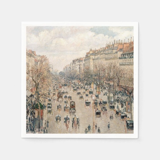 Pissarro - Boulevard Montmartre, eftermiddagen Sol Pappersservett (Framsidan)
