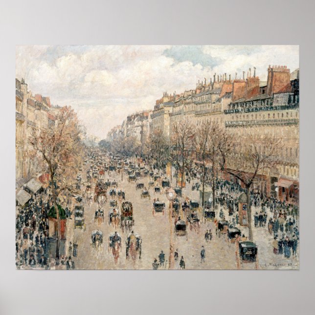 Pissarro - Boulevard Montmartre, eftermiddagen Sol Poster (Framsidan)