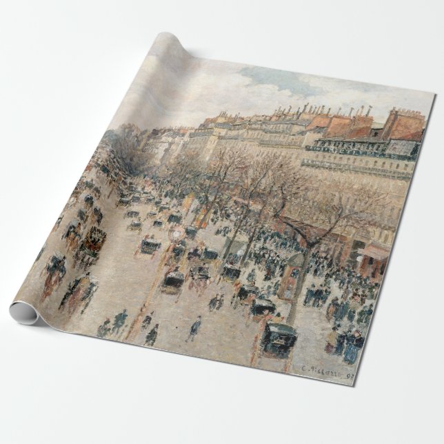 Pissarro - Boulevard Montmartre, eftermiddagen Sol Presentpapper (Utrullad)