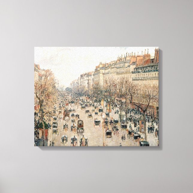 Pissarro - Boulevard Montmartre, Eftermiddagssol Canvastryck (Framsida)