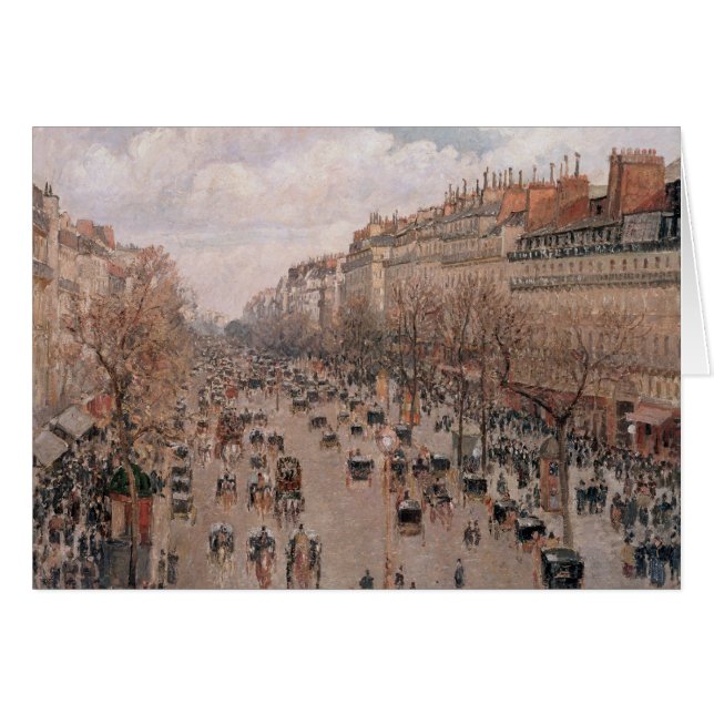 Pissarro Boulevard Montmartre-gratulationskort Hälsningskort (Framsidan Horizontal)