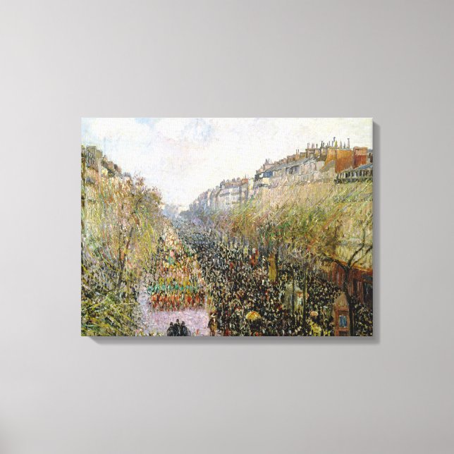 Pissarro - Boulevard Montmartre, Mardi Gras Canvastryck (Framsida)