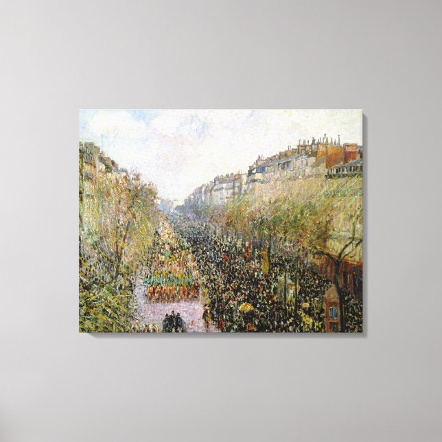 Pissarro - Boulevard Montmartre, Mardi Gras Canvastryck (Framsida)