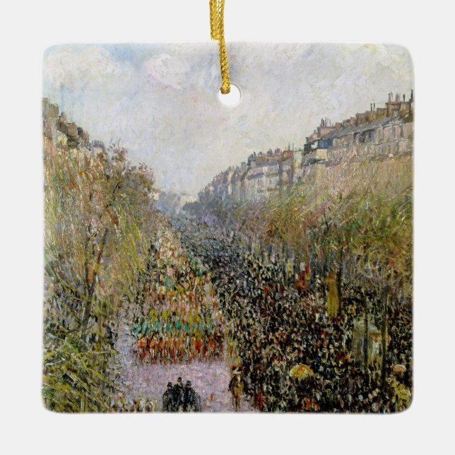 Pissarro - Boulevard Montmartre, Mardi Gras Julgransprydnad Keramik (Framsida)