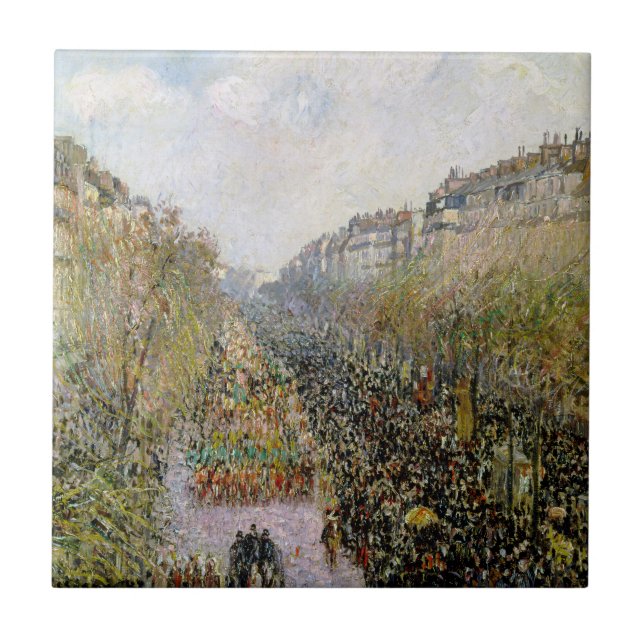 Pissarro - Boulevard Montmartre, Mardi Gras Kakelplatta (Framsidan)