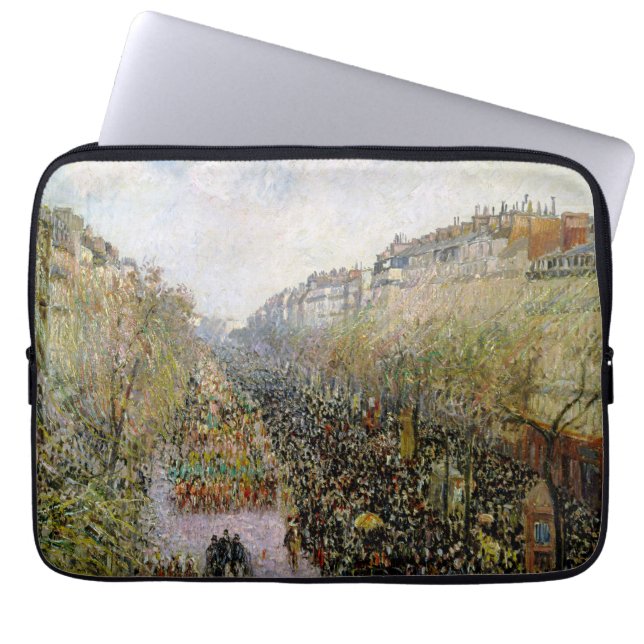 Pissarro - Boulevard Montmartre, Mardi Gras Laptop Fodral (Framsidan)