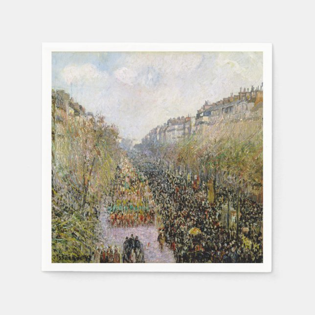 Pissarro - Boulevard Montmartre, Mardi Gras Pappersservett (Framsidan)
