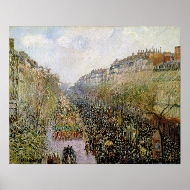 Pissarro - Boulevard Montmartre, Mardi Gras Poster (Framsidan)