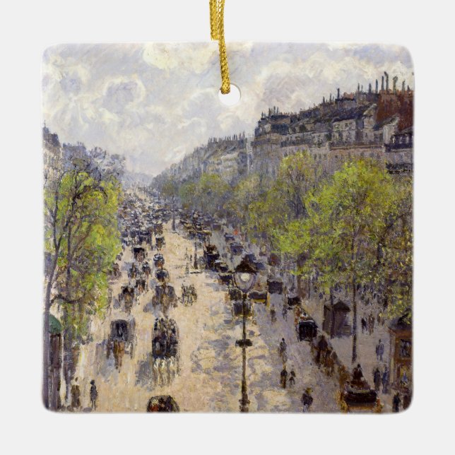 Pissarro - Boulevard Montmartre, Vår Julgransprydnad Keramik (Framsida)