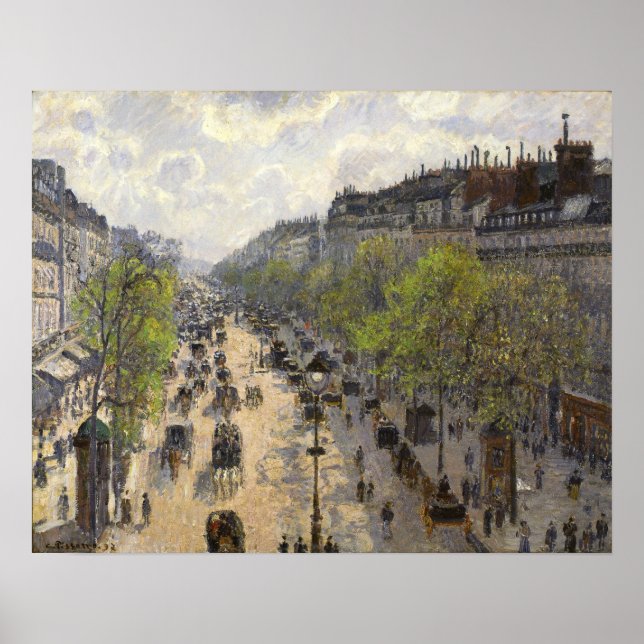 Pissarro - Boulevard Montmartre Vår Poster (Framsidan)