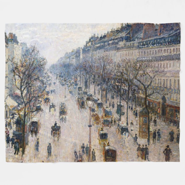 Pissarro - Boulevard Montmartre, Winter God morgon Fleecefilt (Framsidan (Horisontell))
