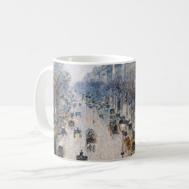 Pissarro - Boulevard Montmartre, Winter God morgon Kaffemugg (Framsida vänster)