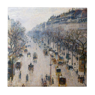 Pissarro - Boulevard Montmartre, Winter God morgon Kakelplatta