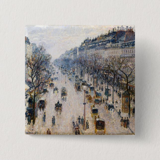 Pissarro - Boulevard Montmartre, Winter God morgon Knapp (Framsida)