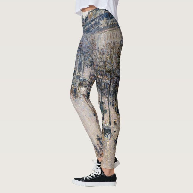 Pissarro - Boulevard Montmartre, Winter God morgon Leggings (Vänster)