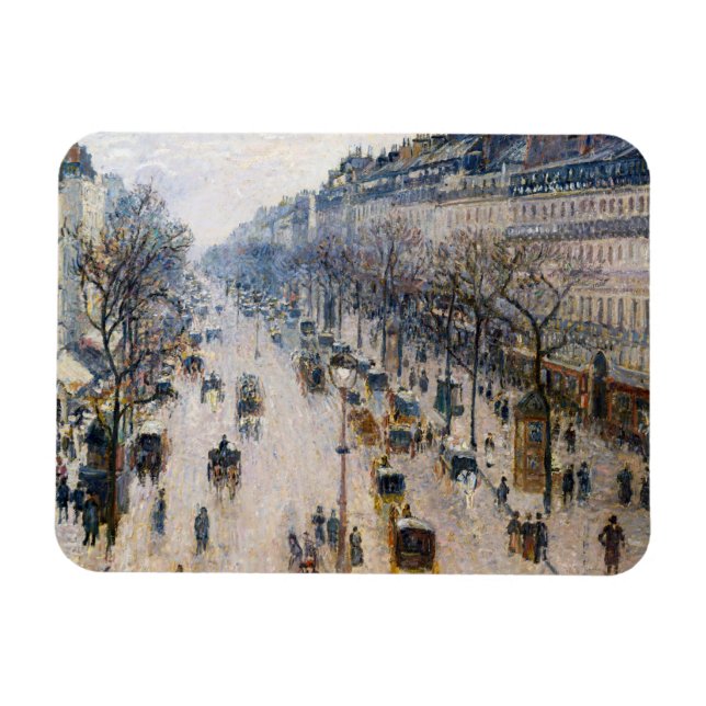 Pissarro - Boulevard Montmartre, Winter God morgon Magnet (Horisontell)