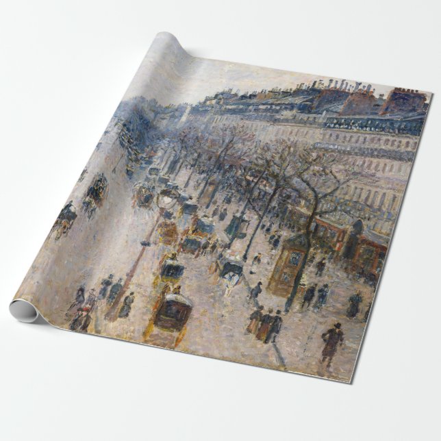 Pissarro - Boulevard Montmartre, Winter God morgon Presentpapper (Utrullad)
