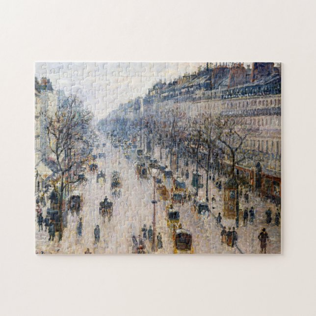 Pissarro - Boulevard Montmartre, Winter God morgon Pussel (Horisontell)