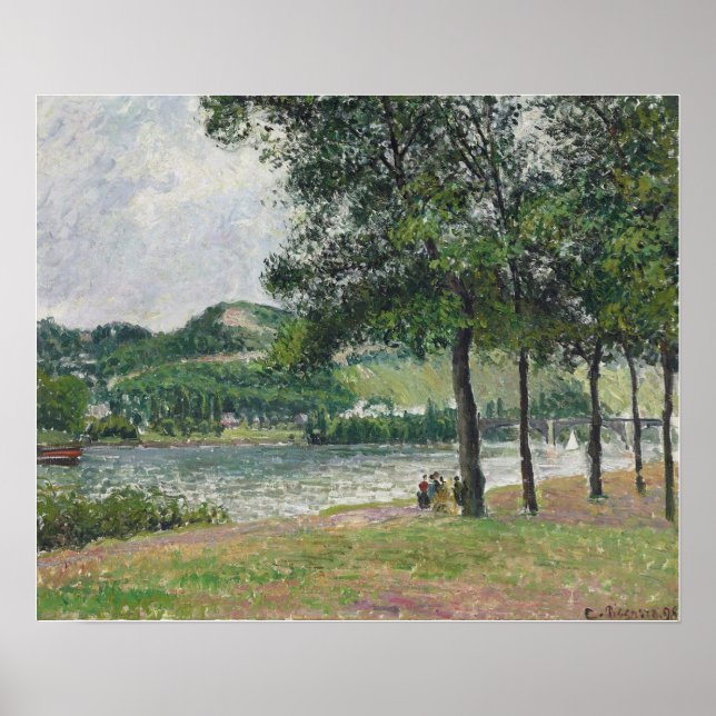 Pissarro - Cours-La-Reine i Rouen gråväder Poster (Framsidan)