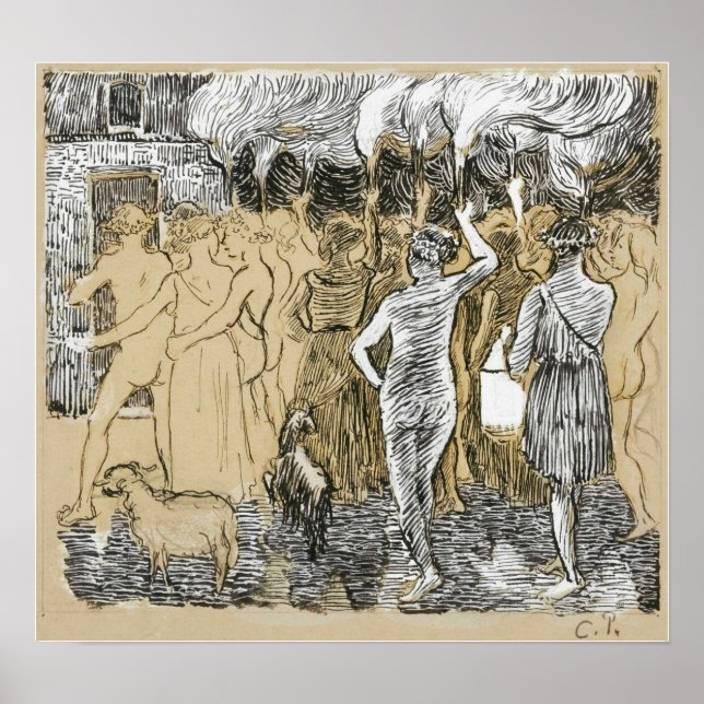 Pissarro - Daphnis och Chloe 1895 Poster (Framsidan)