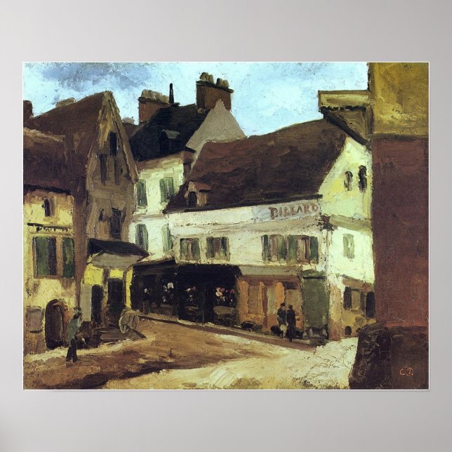 Pissarro - ett torg i La Roche-Guyon 1867 Poster (Framsidan)