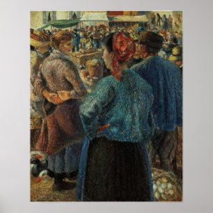 Pissarro - Fjäderfämarknaden i Pontoise 1882 Poster