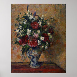 Pissarro - Fortfarande liv med peonier och Orange Poster