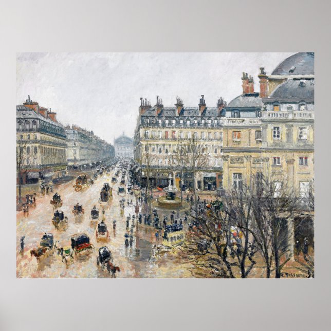 Pissarro - Fransk Theater Square, Paris Poster (Framsidan)