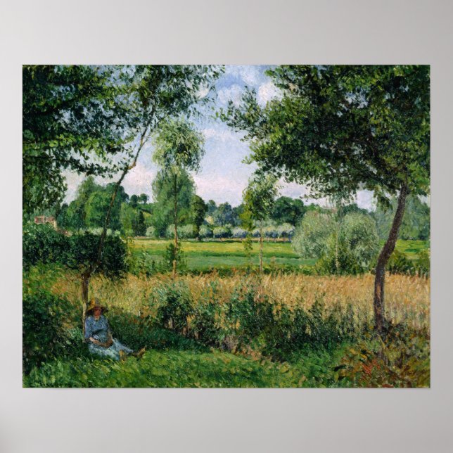 Pissarro - God morgon, solljuseffekt Eragny Poster (Framsidan)
