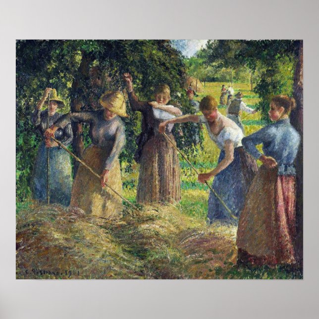 Pissarro - Hay Harvest at Eragny 1901 Poster (Framsidan)