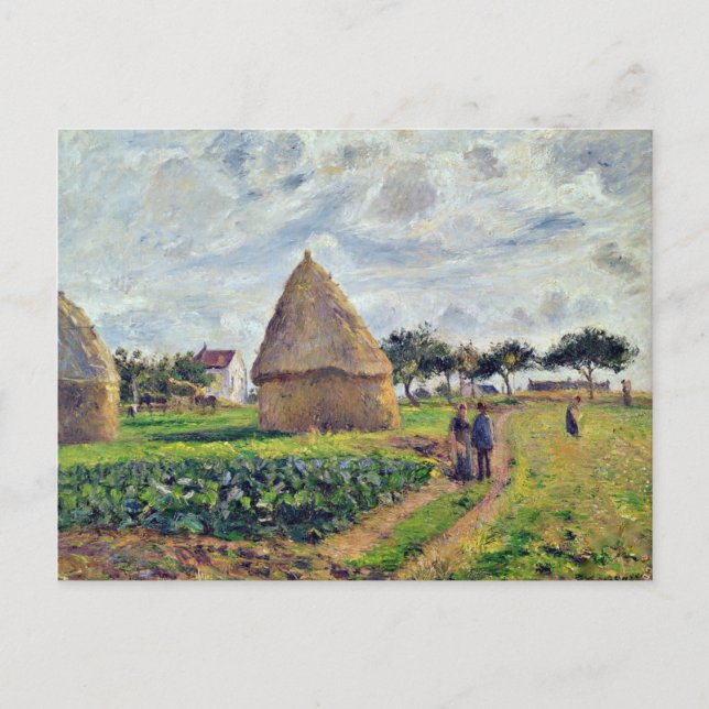 PISSARRO - HAYSTACKS OCH KABAGE PATCH VYKORT (Framsida)