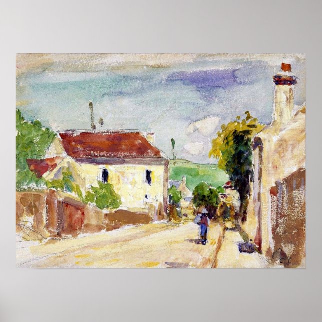 Pissarro - Hermitage Pontoise 1875 Poster (Framsidan)