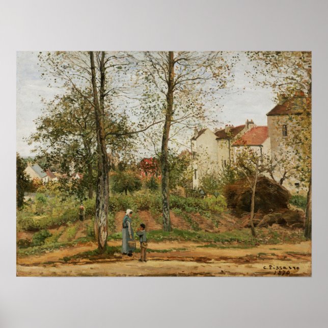 Pissarro - Hus vid Bougival (höst) Poster (Framsidan)