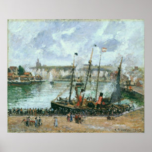 Pissarro - Inner Harbor Dieppe Högt Tidvatten Morg Poster