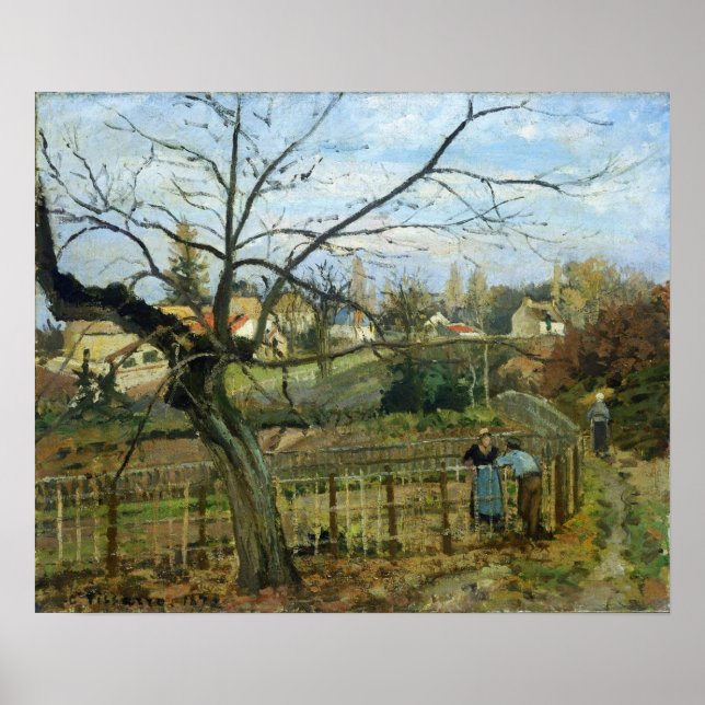 Pissarro - konversation före stängsel 1872 poster (Framsidan)