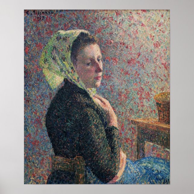 Pissarro - Kvinnor med Grönt Scarf 1893 Poster (Framsidan)