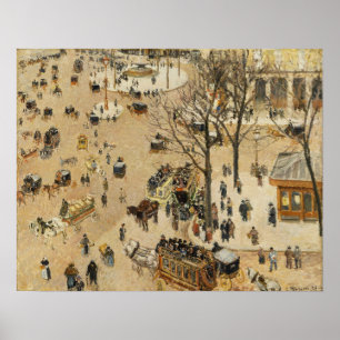 Pissarro - La Ställe Du Theater Francais Poster