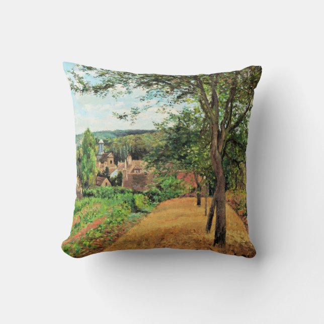 Pissarro - Louveciennes fruktodlingar, bra konst. Kudde (Framsida)