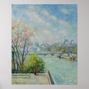 Pissarro - Louvre Morgon Vår 1902 Poster
