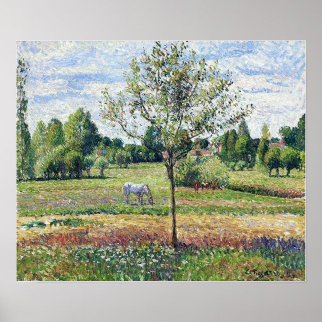 Pissarro - Meadow with a Horse Cloudy Weather Poster (Framsidan)