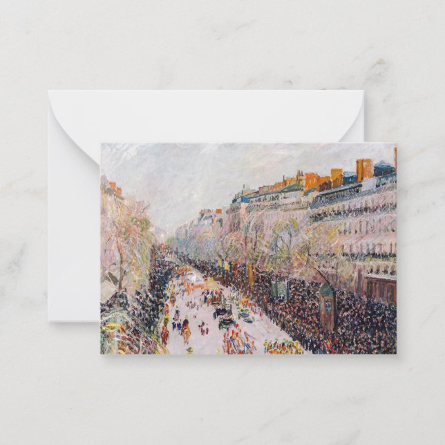 Pissarro - Montmartre, Mardi Gras på Boulevard Anteckningskort (Framsida)