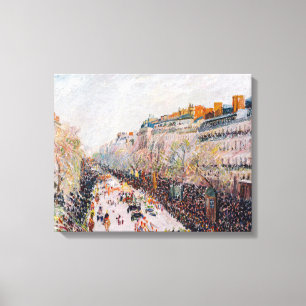 Pissarro - Montmartre, Mardi Gras på Boulevard Canvastryck