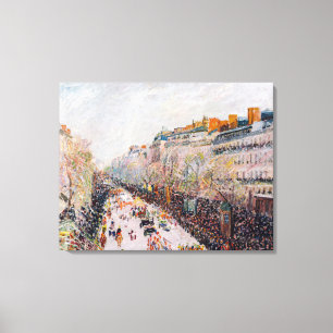 Pissarro - Montmartre, Mardi Gras på Boulevard Canvastryck